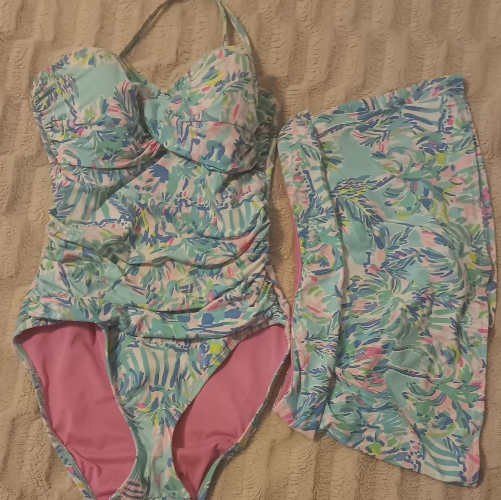 EUC Lilly Pulitzer Flamenco Blue Ibiza Cabana Cocktail size 6